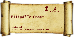 Pilipár Anett névjegykártya